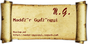 Madár Gyöngyi névjegykártya