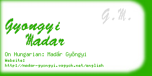 gyongyi madar business card