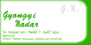 gyongyi madar business card